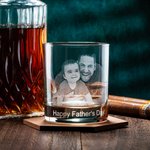 Verre à Whisky 295ml Personnalisé avec Photo et Texte Gravés Cadeau Anniversaire St-Valentin Noël pour Couple Famille
