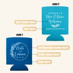 Personalized Wedding Favor Beer Can Cooler Covers Set of 12