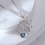 Mother Child Birthstone Necklace For Mom