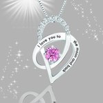 Pendentif Personnalisé avec Pierre de Naissance Collier avec Gravure I love you to the moon and back Cadeau pour Femme