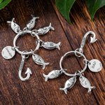 Custom Engraved Fishing Initial Keychain For Men