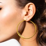 Boucles d'Oreilles Créoles Prénom Grand Cercle Plaqué Or | Callie
