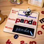 Kids Wooden Read Build Write Learning Board