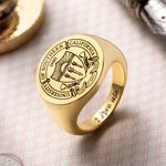 Custom School Class Ring Graduation Badge Ring