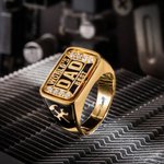 Personalized Wrench Flip Ring with Birthstone and Engraved Name Birthday Father's Day Gift for Men