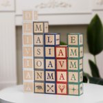 Woodland Nursery Decor Wooden Letter Blocks for Baby Set