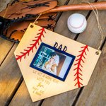 Custom Rustic Baseball Photo Wood Frame Gifts for Dad