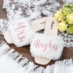 Personalized Bride to Be White Veil Sash Slippers Shoelaces Set with Name Bachelorette Bridal Shower Supplies for Bride