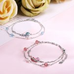 Bracelet de mariage en argent double couleur avec feuilles de vigne