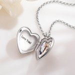 Collier Personnalisé avec Photo et Texte Gravé Médaillon de Cœur Bijou en Argent Sterling Cadeau Anniversaire pour Femme
