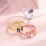 Personalized Family Mother's Birthstones Ring Sterling Silver