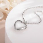 Gepersonaliseerde Sterling Zilveren Hart Foto Locket Ketting met Gegraveerde Tekst Minimalistische Sieraden Verjaardag Jubileum Cadeau voor Haar