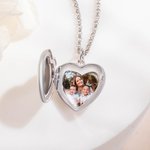 Gepersonaliseerde Sterling Zilveren Hart Foto Locket Ketting met Gegraveerde Tekst Minimalistische Sieraden Verjaardag Jubileum Cadeau voor Haar