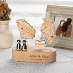 Lampe de nuit personnalisée avec texte gravé Long Distance Relationships Gift for Couples Home Decor