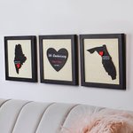 Personalised Anniversary Photo Frame Map Home Decor Gift