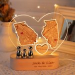 Lampe de nuit personnalisée avec texte gravé Long Distance Relationships Gift for Couples Home Decor