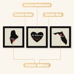 Personalised Anniversary Photo Frame Map Home Decor Gift