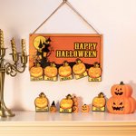 Engraved Halloween Pumpkins Wood Sign Wall Art Decor