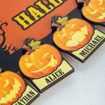 Engraved Halloween Pumpkins Wood Sign Wall Art Decor