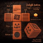 Projected Jack O Pumpkin Lanterns Wood Square Light-Up