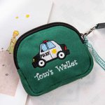 Portefeuille Personnalisé avec Nom et Numéro Brodés Porte-Monnaie en Toile à Motif de Dessin Animé Cadeau pour Fille Enfant