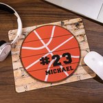 Personalized Baseball Soccer Football Basketball Non-slip Mouse Pad with Number and Name Gift for Ball Game Sport Lovers