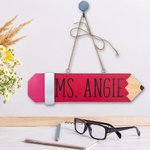 Personalised Wooden Pencil Teacher Name Plates Teacher Appreciation Gift