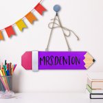 Personalised Wooden Pencil Teacher Name Plates Teacher Appreciation Gift