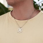 925 Sterling Silber Baseballschläger Nummerierte Sporthalskette