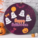 Custom Halloween Ghost Wooden Fall Door Sign Decor