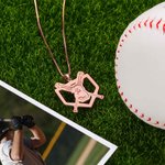 925 Sterling Silber Baseballschläger Nummerierte Sporthalskette