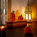 Personalized Pumpkins Family Block Set Fall Wooden Sign Decor for Home Table Shelf Halloween Thanksgiving Gift