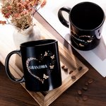 Custom Leopard Heart Butterfly Coffee Tea Mug