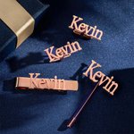 Personalized Name Initial Cufflinks Tie Bar Lapel Pin Set Birthday Wedding Anniversary Gift for Men