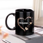 Custom Leopard Heart Butterfly Coffee Tea Mug