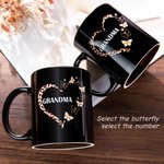 Custom Leopard Heart Butterfly Coffee Tea Mug