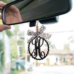 Perlé Personnalisé Monogramme Auto Miroir Cadeau de charme