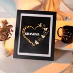 Heart Leopard Pattern Butterflies Personalised Picture Frame