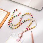 Lanière de Professeur Perle en Bois Arc-en-Ciel Personnalisée