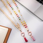 Lanière de Professeur Perle en Bois Arc-en-Ciel Personnalisée