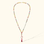 Cordón de identificación personalizado con cuentas de madera arco iris