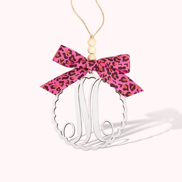 Beaded Monogram Car Mirror Charm Gift