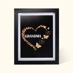 Heart Leopard Pattern Butterflies Personalised Picture Frame