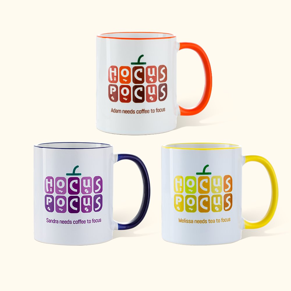 Mug Personnalisé avec Texte Style Citrouille Hocus Pocus Tasse à Café Céramique Cadeau pour Halloween Anniversaire Famille