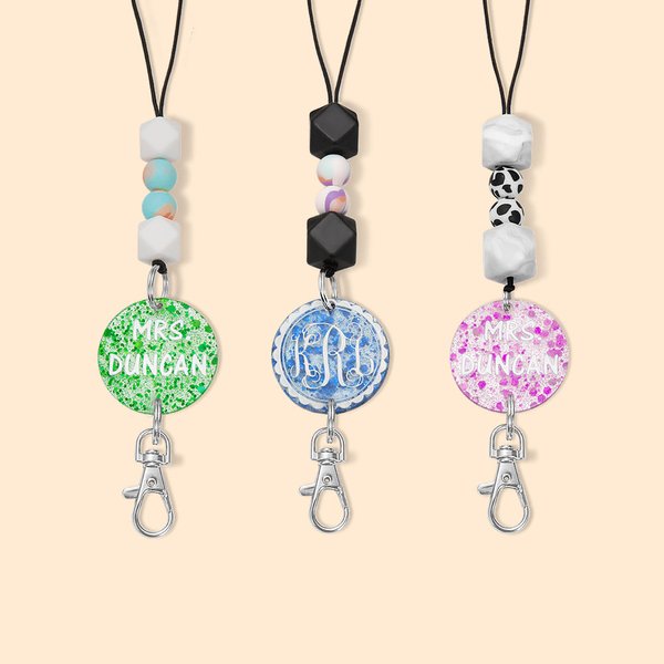 Glitter Disc & Beaded Lanyard Gift