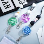 Disco de purpurina personalizado con cordón de cuentas de regalo