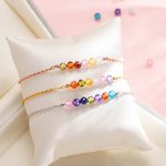 Sterling Silver Custom Women's Family Birthstone Bracelet