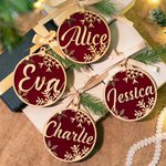 Gepersonaliseerd Sneeuwvlok Houten Kerstboom Ornament met Naam Stocking Stuffer Kerstcadeau voor Familie