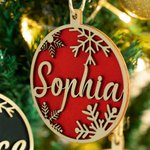 Gepersonaliseerd Sneeuwvlok Houten Kerstboom Ornament met Naam Stocking Stuffer Kerstcadeau voor Familie