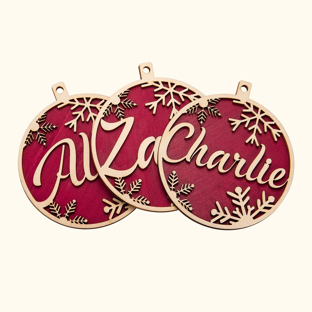 Étiquette pour Bas de Noël Personnalisée avec Nom Ornement Pendentif de Sapin de Noël
